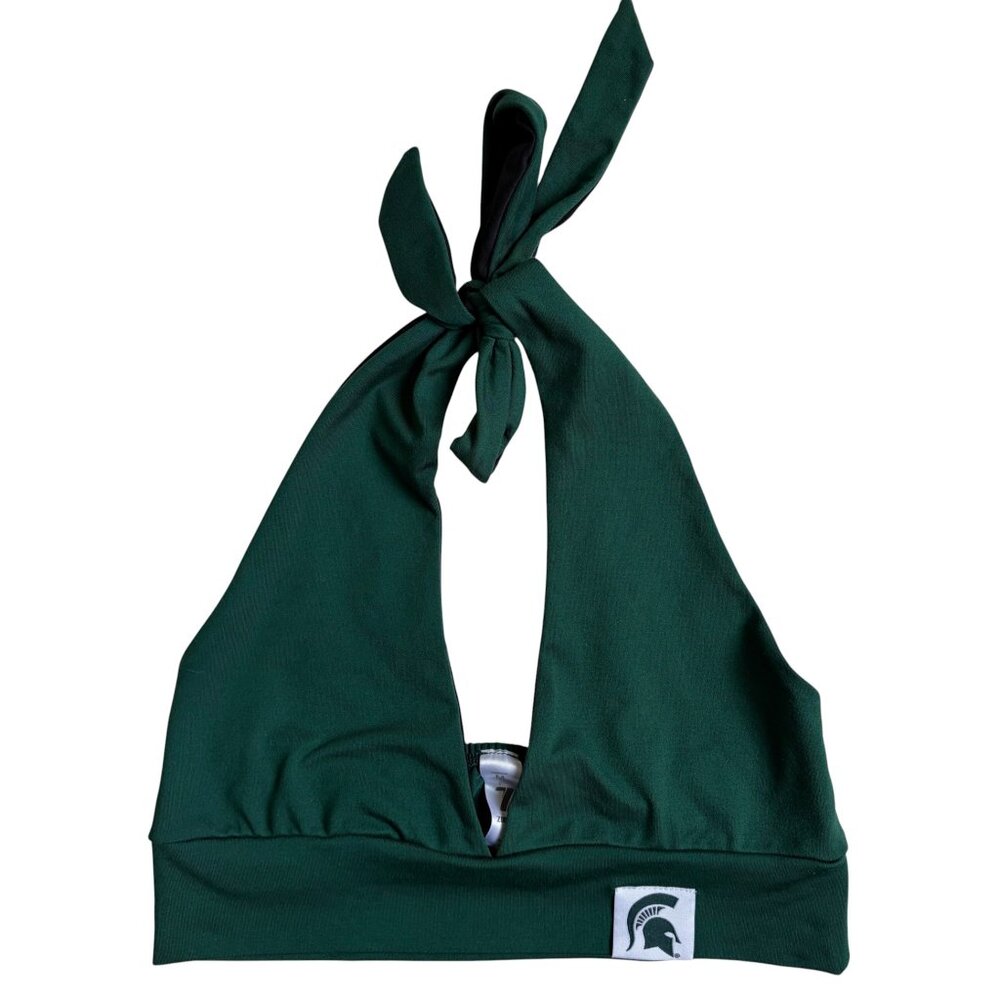 Michigan State University MSU Halter Bra Top (Green) - Size Medium